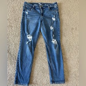 Size 12 Old Navy Mid Rise Rockstar Super Skinny Dark Wash Jeans